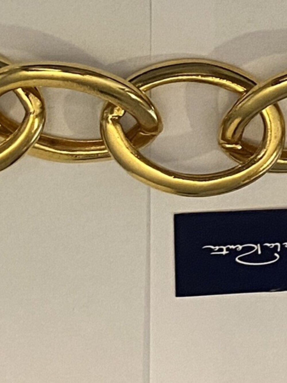 Oscar De La Renta XL Link Goldtone Oval Chain Bracelet 7" $350